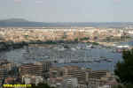 Palma de Mallorca - věhlasná katedrála uprostřed. Výhled z našeho hotelu.